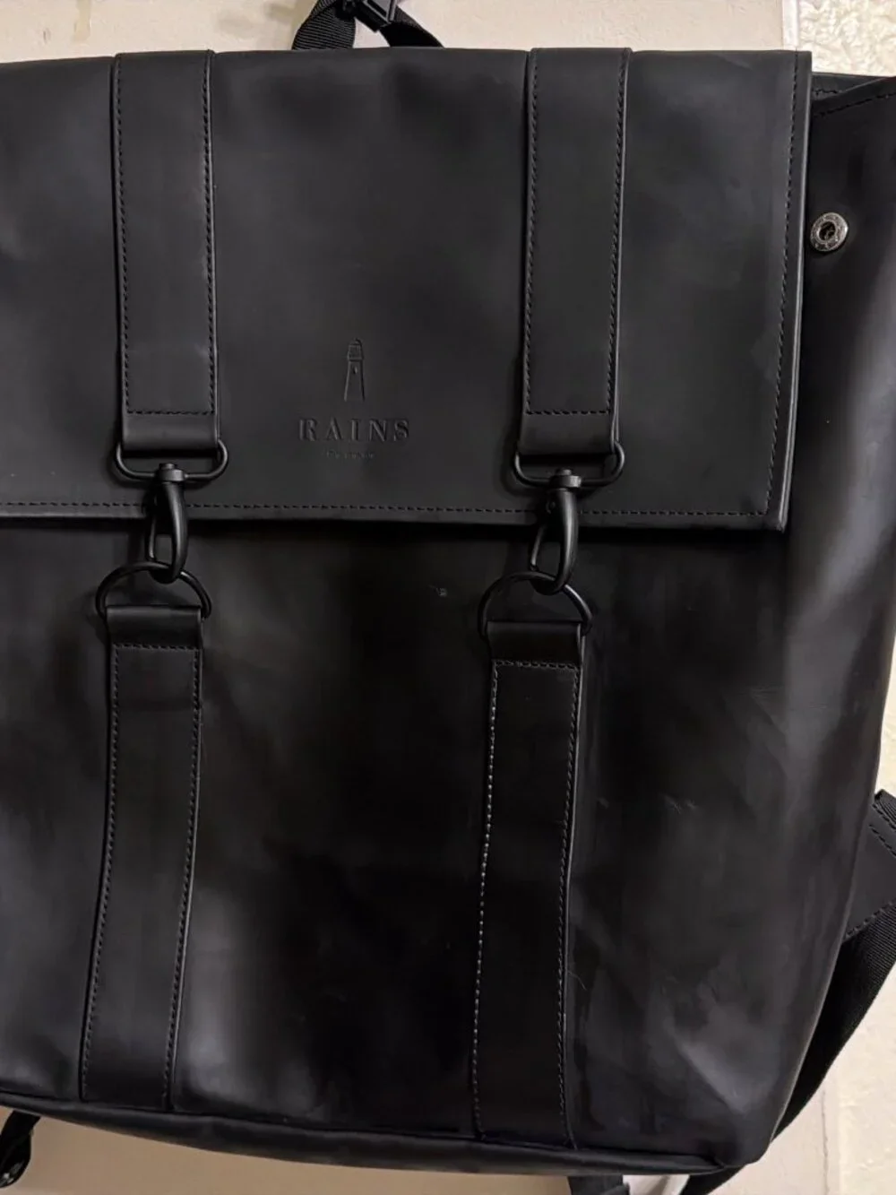 RAINS MSN Bag - Black Waterproof Backpack